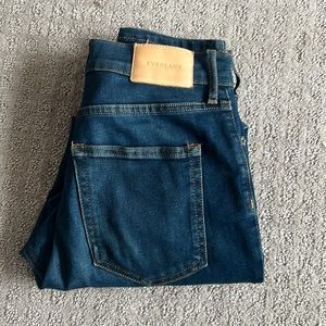 Everlane high rise skinny ankle jean, dark blue